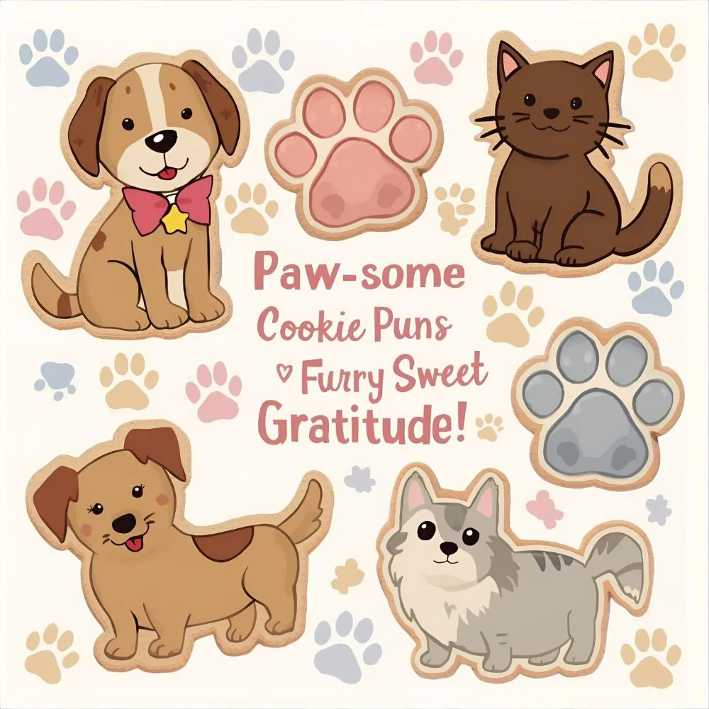 Pet-Themed Cookie Thank You Puns