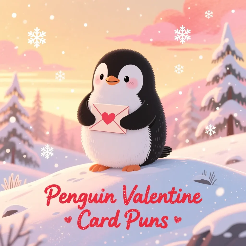Penguin Valentine Card Puns