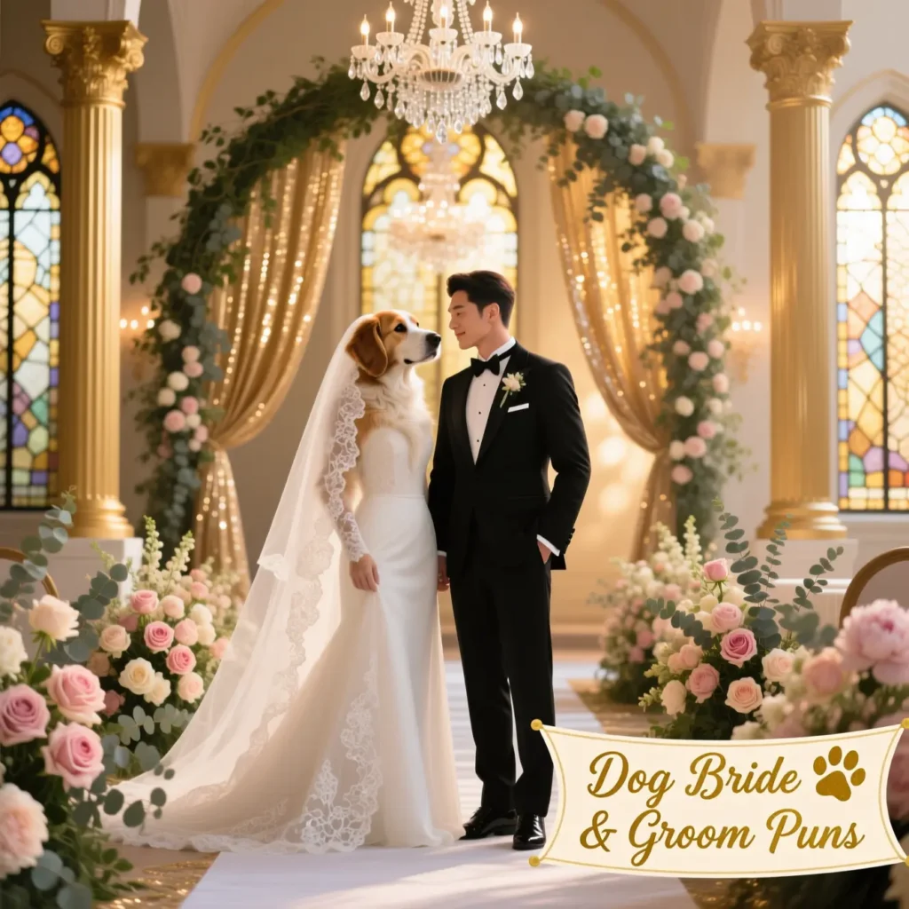 Dog Bride & Groom Puns