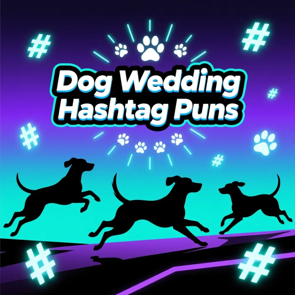Puns Dog Wedding Hashtag 