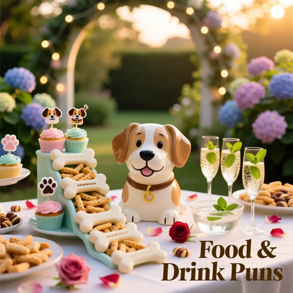   Drink Puns & Dog Wedding Food
