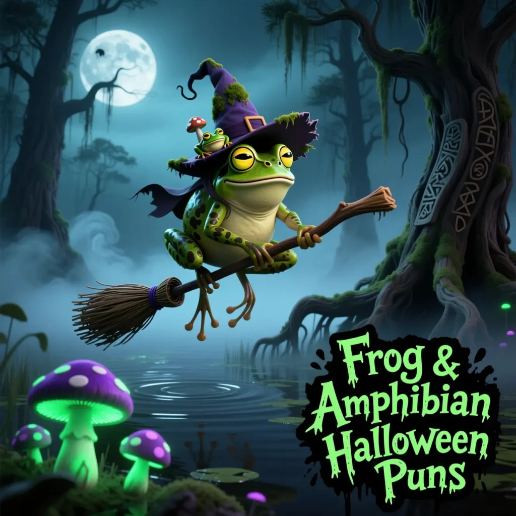  Frog & Amphibian Halloween Puns