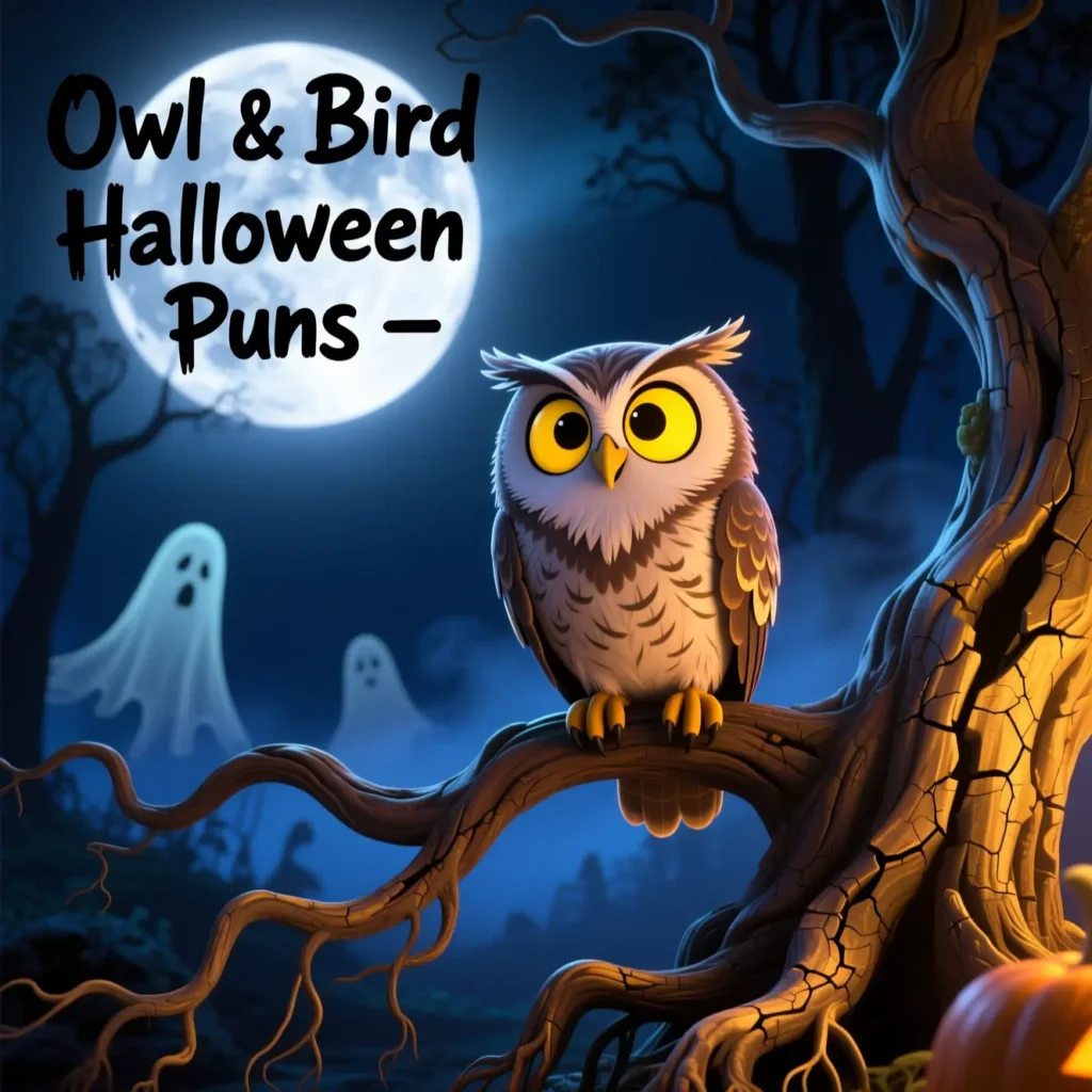  Owl & Bird Halloween Puns