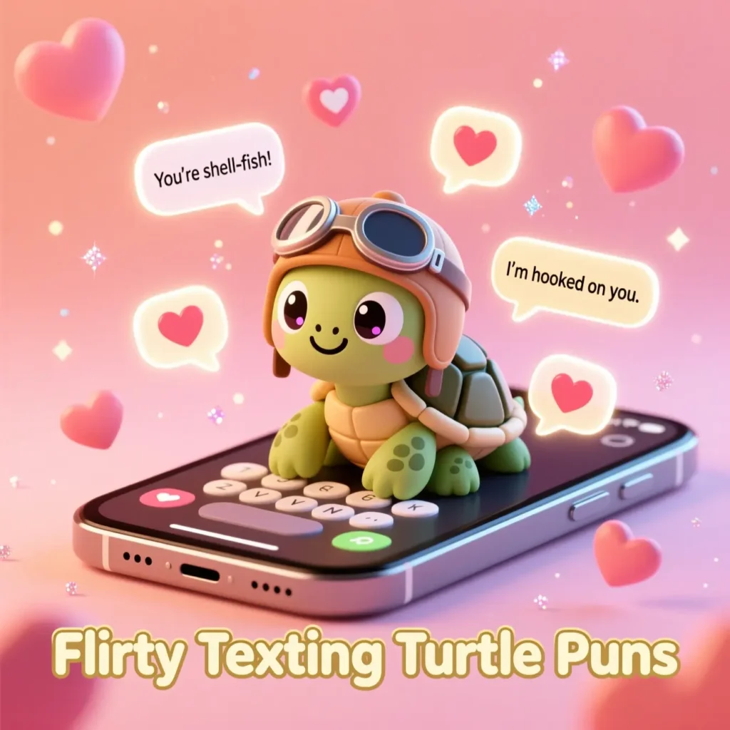 Flirty Texting Turtle Puns