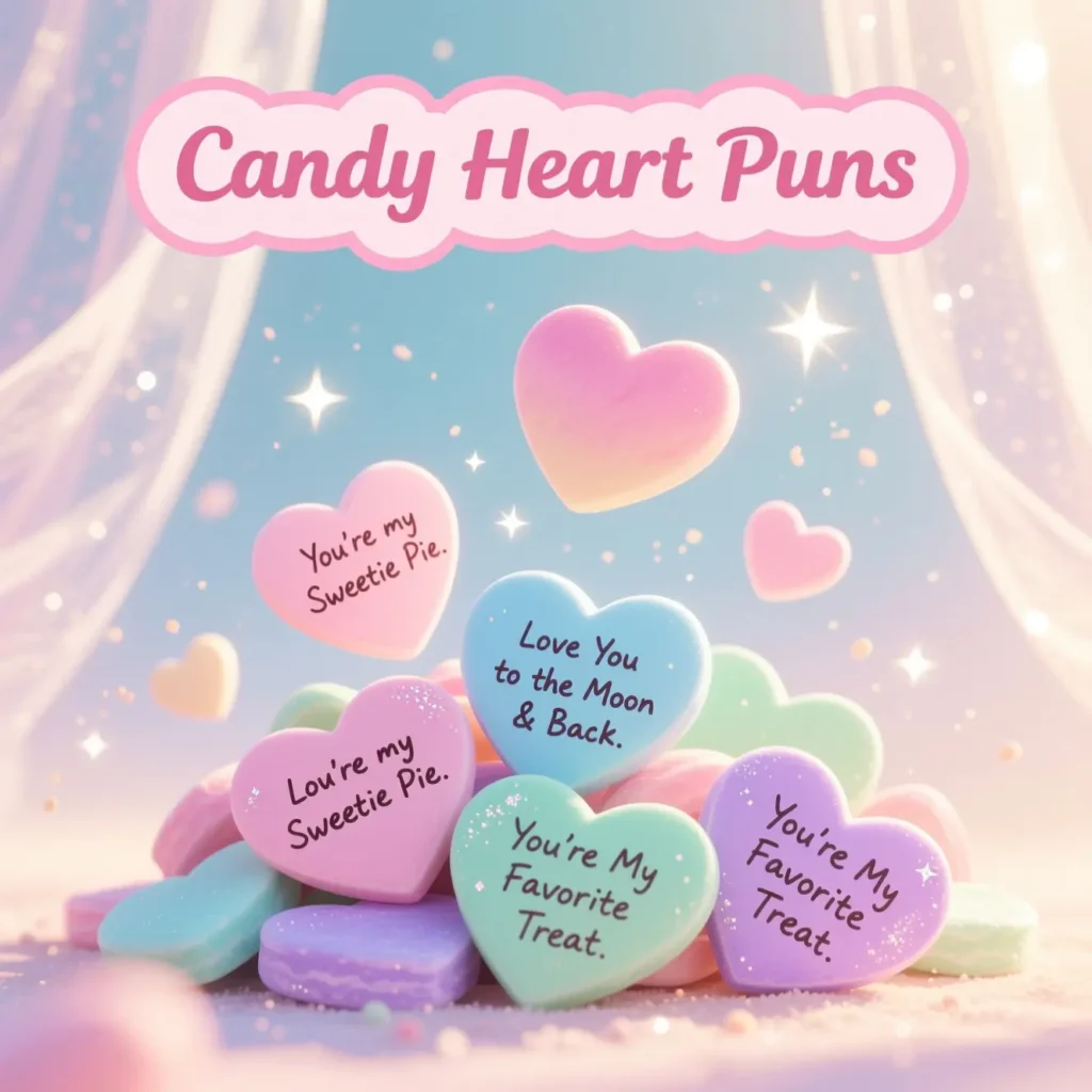 Candy Heart Puns (Be Mine Candy Style)