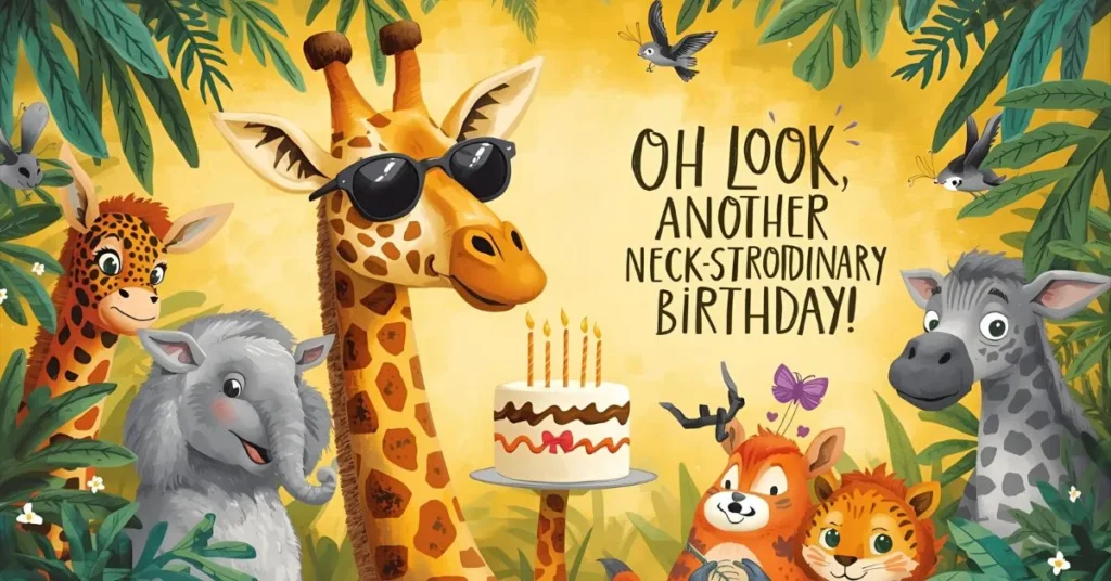 Sarcastic Giraffe Birthday Puns