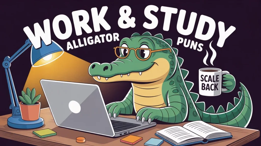Work & Study Alligator Puns