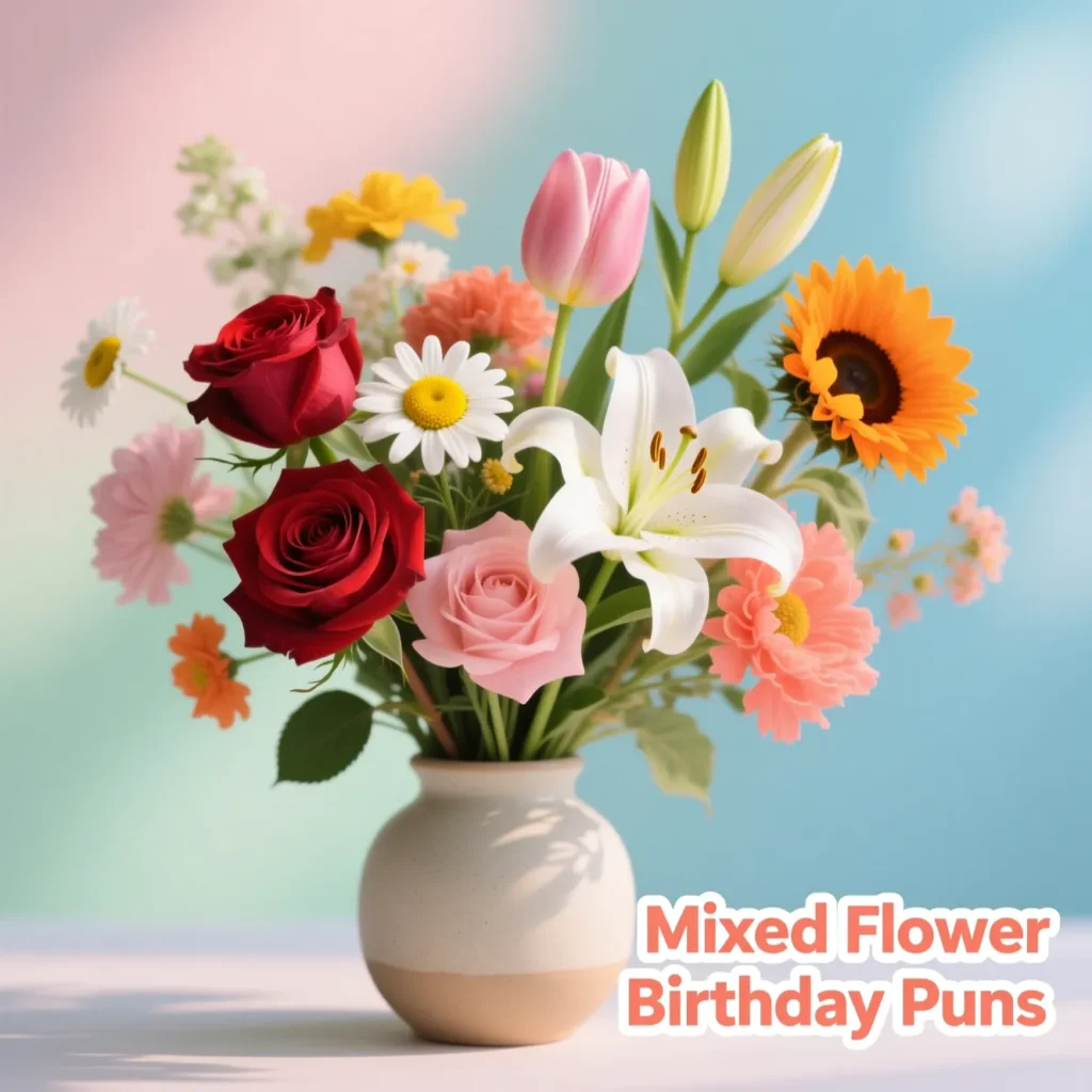 Mixed Flower Birthday Puns