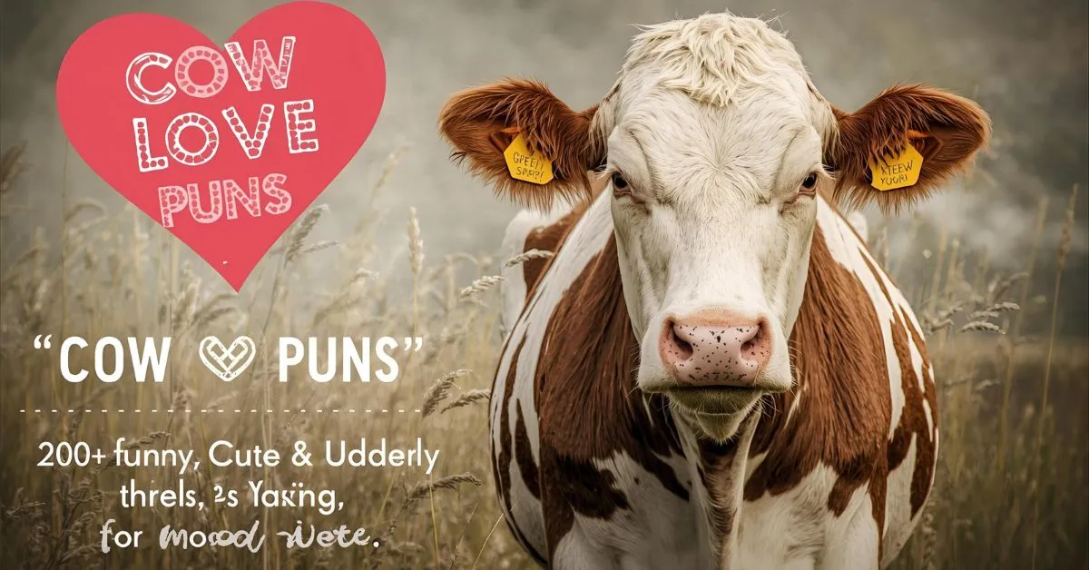 🐮200+ Funny, Cute & Udderly Romantic Jokes Cow Love Puns