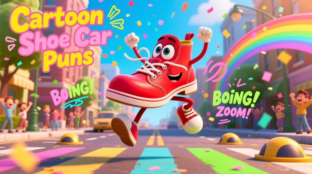  Cartoon-Style Shoe Car Puns