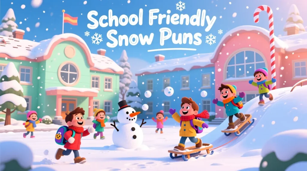 School Friendly Snow Puns for Instagram