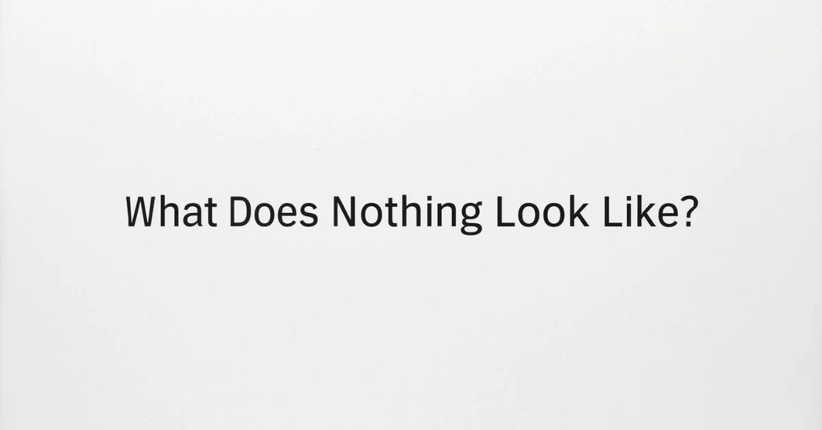 What Does Nothing Look Like